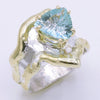 14K Gold & Crystalline Silver Sky Blue Topaz Ring - 34909-Shelli Kahl-Renee Taylor Gallery