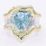 14K Gold & Crystalline Silver Sky Blue Topaz Ring - 34909-Shelli Kahl-Renee Taylor Gallery