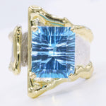 14K Gold & Crystalline Silver Blue Topaz Ring - 34911-Shelli Kahl-Renee Taylor Gallery