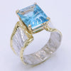 14K Gold & Crystalline Silver Blue Topaz Ring - 34912-Shelli Kahl-Renee Taylor Gallery
