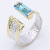 14K Gold & Crystalline Silver Blue Topaz Ring - 34913-Shelli Kahl-Renee Taylor Gallery