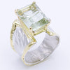 14K Gold & Crystalline Silver Prasiolite Ring - 34976-Shelli Kahl-Renee Taylor Gallery