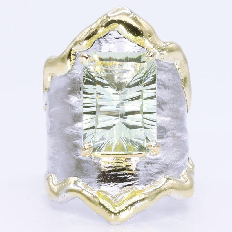 14K Gold & Crystalline Silver Prasiolite Ring - 34977-Shelli Kahl-Renee Taylor Gallery