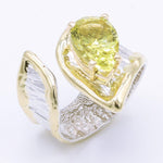 14K Gold & Crystalline Silver Margarita Quartz Ring - 34979-Shelli Kahl-Renee Taylor Gallery