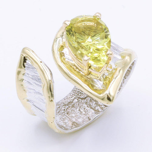 14K Gold & Crystalline Silver Margarita Quartz Ring - 34979-Shelli Kahl-Renee Taylor Gallery