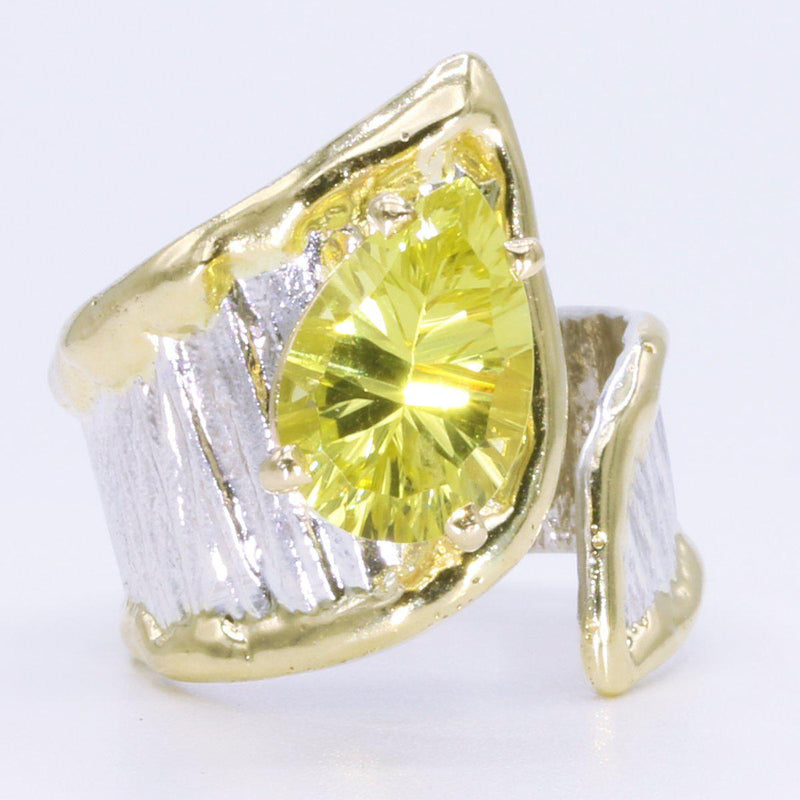 14K Gold & Crystalline Silver Margarita Quartz Ring - 34979-Shelli Kahl-Renee Taylor Gallery