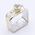 14K Gold & Crystalline Silver White Topaz Ring - 34985-Shelli Kahl-Renee Taylor Gallery