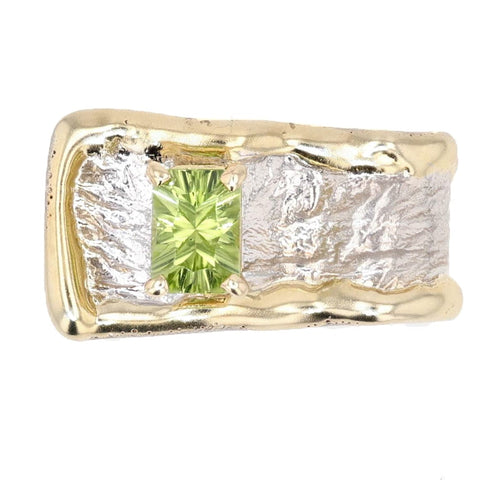 14K Gold & Crystalline Silver Peridot Ring - 34987-Shelli Kahl-Renee Taylor Gallery