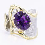 14K Gold & Crystalline Silver Amethyst Ring - 34991-Shelli Kahl-Renee Taylor Gallery