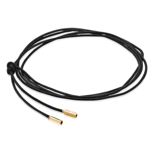 Leather Strap 14K Gold Necklace - 350956-100-Pandora-Renee Taylor Gallery