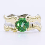 14K Gold & Crystalline Silver Rainforest Green Topaz Ring - 35157-Shelli Kahl-Renee Taylor Gallery