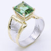 14K Gold & Crystalline Silver Rainforest Green Topaz Ring - 35158-Shelli Kahl-Renee Taylor Gallery