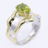14K Gold & Crystalline Silver Peridot Ring - 35159-Shelli Kahl-Renee Taylor Gallery