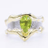 14K Gold & Crystalline Silver Peridot Ring - 35159-Shelli Kahl-Renee Taylor Gallery