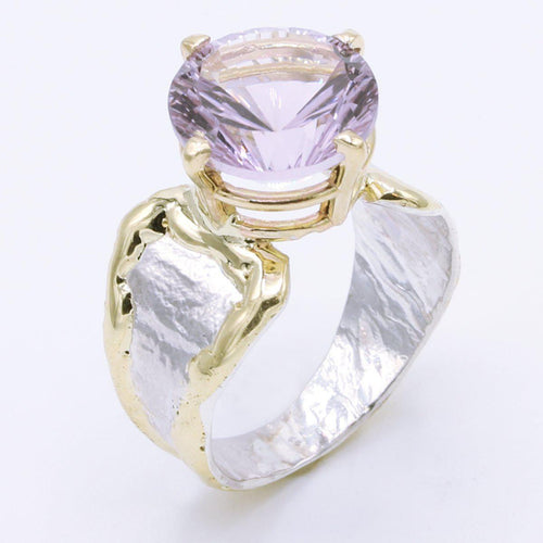 14K Gold & Crystalline Silver Lilac Amethyst Ring - 35161-Shelli Kahl-Renee Taylor Gallery