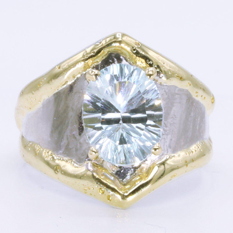 14K Gold & Crystalline Silver Sky Blue Topaz Ring - 35163-Shelli Kahl-Renee Taylor Gallery