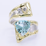 14K Gold & Crystalline Silver Sky Blue Topaz Ring - 35164-Shelli Kahl-Renee Taylor Gallery