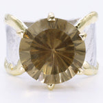 14K Gold & Crystalline Silver Smoky Quartz 14mm Ring - 35165-Shelli Kahl-Renee Taylor Gallery