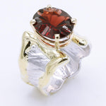 14K Gold & Crystalline Silver Garnet Ring - 35168-Shelli Kahl-Renee Taylor Gallery