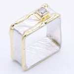 14K Gold & Crystalline Silver Diamond Ring - 35169-Shelli Kahl-Renee Taylor Gallery