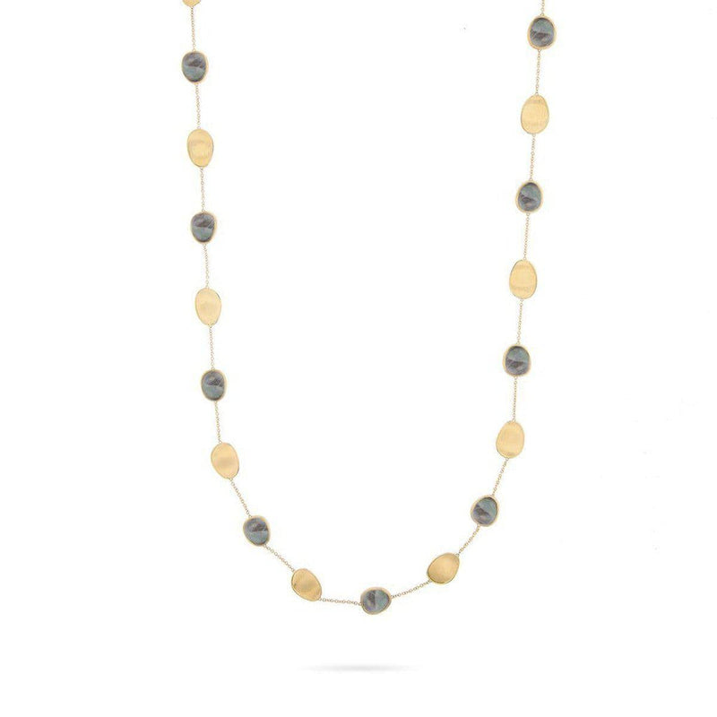 18K Lunaria Black Pearl Necklace - CB2157 MPB Y 36"-Marco Bicego-Renee Taylor Gallery
