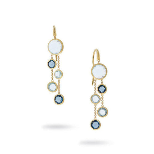 18K Jaipur Mixed Blue Topaz Earrings - OB1290 MIX725 Y-Marco Bicego-Renee Taylor Gallery