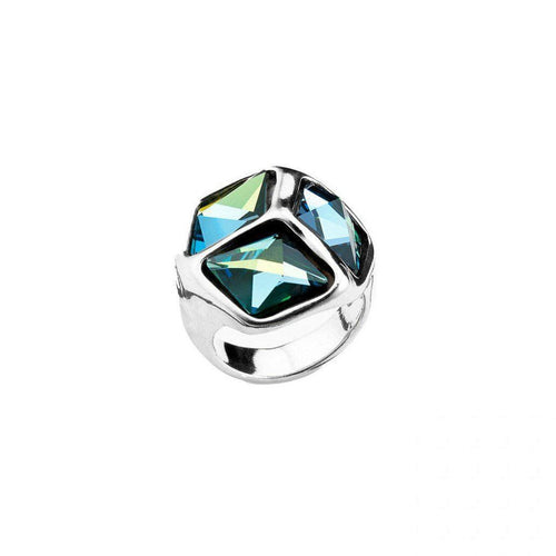 Cube Cubed Sterling Silver Plated Ring - ANI0541AZUMTL-UNO de 50-Renee Taylor Gallery