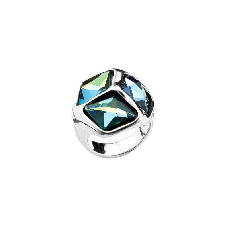 Cube Cubed Sterling Silver Plated Ring - ANI0541AZUMTL-UNO de 50-Renee Taylor Gallery