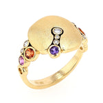 18K Apple Pink Orange Purple Mix Sapphire & Diamond Ring - R-112S-Alex Sepkus-Renee Taylor Gallery