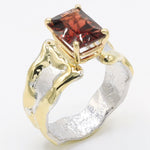 14K Gold & Crystalline Silver Garnet Ring - 35885-Shelli Kahl-Renee Taylor Gallery