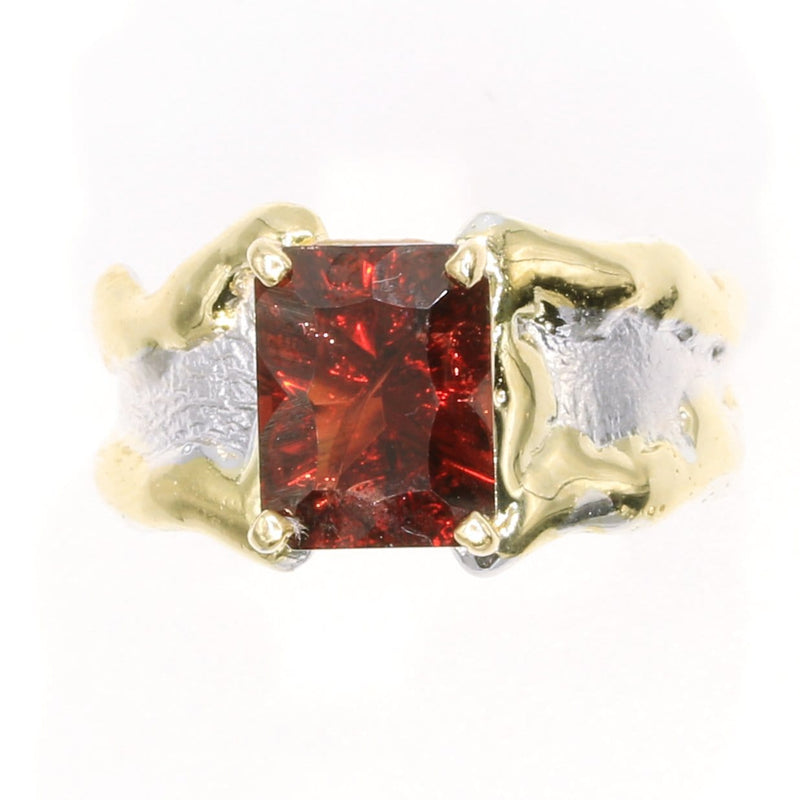 14K Gold & Crystalline Silver Garnet Ring - 35885-Shelli Kahl-Renee Taylor Gallery