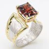 14K Gold & Crystalline Silver Garnet Ring - 35886-Shelli Kahl-Renee Taylor Gallery