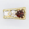 14K Gold & Crystalline Silver Garnet & Diamond Ring - 35887-Shelli Kahl-Renee Taylor Gallery