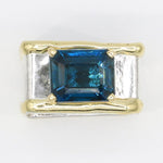 14K Gold & Crystalline Silver London Blue Topaz Ring - 35891-Shelli Kahl-Renee Taylor Gallery