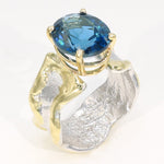 14K Gold & Crystalline Silver London Blue Topaz Ring - 35892-Shelli Kahl-Renee Taylor Gallery