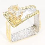 14K Gold & Crystalline Silver White Topaz Ring - 35894-Shelli Kahl-Renee Taylor Gallery