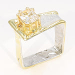 14K Gold & Crystalline Silver White Topaz Ring - 35895-Shelli Kahl-Renee Taylor Gallery