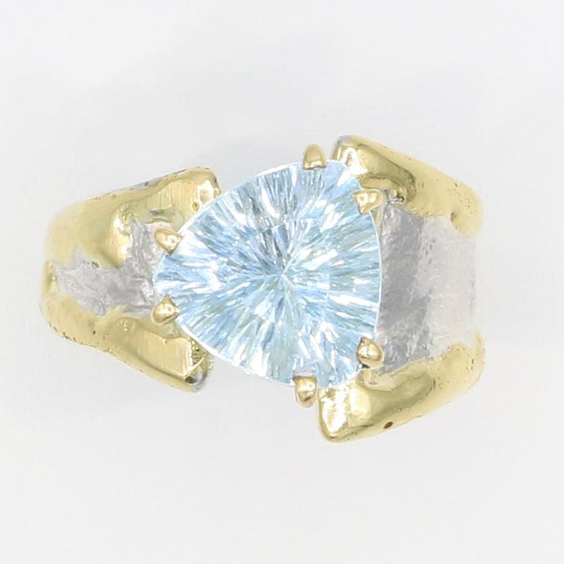 14K Gold & Crystalline Silver Sky Blue Topaz Ring - 35899-Shelli Kahl-Renee Taylor Gallery