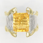 14K Gold & Crystalline Silver Citrine Ring - 35901-Shelli Kahl-Renee Taylor Gallery