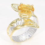 14K Gold & Crystalline Silver Citrine Ring - 35902-Shelli Kahl-Renee Taylor Gallery