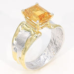 14K Gold & Crystalline Silver Citrine Ring - 35903-Shelli Kahl-Renee Taylor Gallery