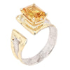 14K Gold & Crystalline Silver Citrine Ring - 35904-Shelli Kahl-Renee Taylor Gallery