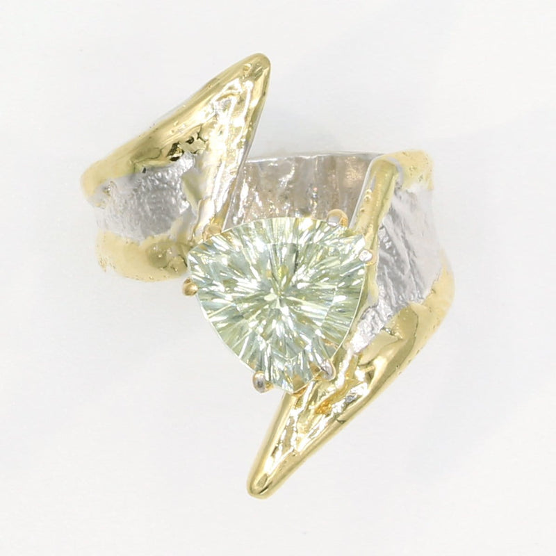 14K Gold & Crystalline Silver Prasiolite Ring - 35934-Shelli Kahl-Renee Taylor Gallery