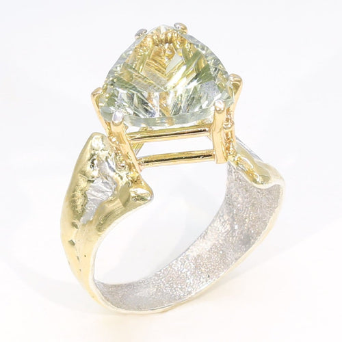 14K Gold & Crystalline Silver Prasiolite Ring - 35935-Shelli Kahl-Renee Taylor Gallery