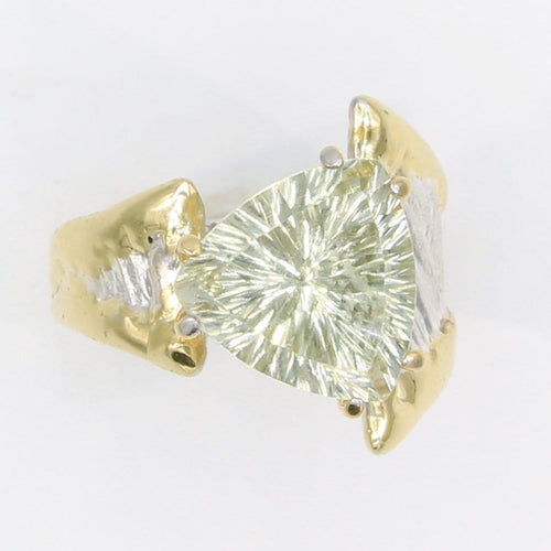 14K Gold & Crystalline Silver Prasiolite Ring - 35935-Shelli Kahl-Renee Taylor Gallery
