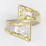 14K Gold & Crystalline Silver White Topaz & Diamond Ring - 35939-Shelli Kahl-Renee Taylor Gallery