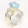 14K Gold & Crystalline Silver Sky Blue Topaz Ring - 35941-Shelli Kahl-Renee Taylor Gallery