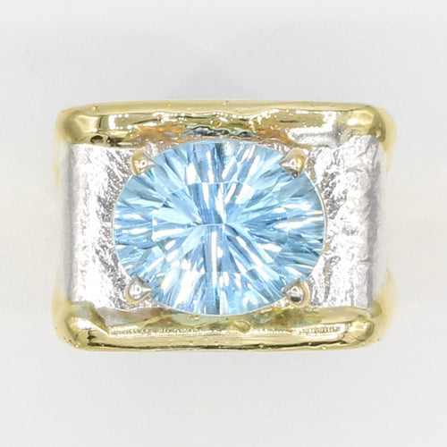 14K Gold & Crystalline Silver Sky Blue Topaz Ring - 35942-Shelli Kahl-Renee Taylor Gallery