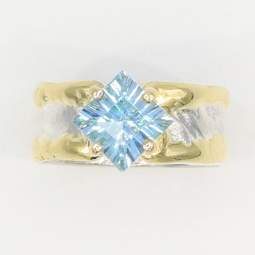 14K Gold & Crystalline Silver Sky Blue Topaz Ring - 35943-Shelli Kahl-Renee Taylor Gallery