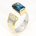 14K Gold & Crystalline Silver London Blue Topaz Ring - 35946-Shelli Kahl-Renee Taylor Gallery